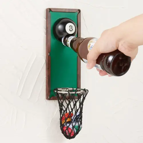 billard ball wall mounted beer bottle opener